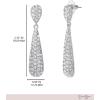 imageJessica Simpson Clear Crystal Teardrop Earrings for Women SilverTone Rhinestone Drop Earrings