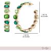 imageJessica Simpson Large Hoop Earrings for Women Multicolored Gemstone Hoops GoldToneGreen