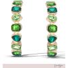 imageJessica Simpson Large Hoop Earrings for Women Multicolored Gemstone Hoops GoldToneGreen