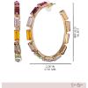 imageJessica Simpson Large Hoop Earrings for Women Multicolored Gemstone Hoops GoldToneMulti