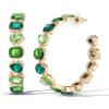 imageJessica Simpson Large Hoop Earrings for Women Multicolored Gemstone Hoops GoldToneGreen