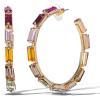 imageJessica Simpson Large Hoop Earrings for Women Multicolored Gemstone Hoops GoldToneMulti