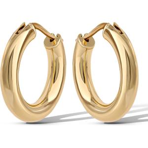 imageJessica Simpson GoldPlated Sterling Silver Hoop Earrings for Women Chunky Gold Hoops