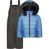 image:imageJessica Simpson girls Twopiece Insulated Winter Snowsuit With Hooded Jacket and Ski Bib OverallsLight Blue