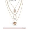 image:imageJessica Simpson 3 Layer Heart Necklace For Women 192 GoldTone Layered Necklace with Heart Pendants and Crystals