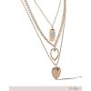 image:imageJessica Simpson 3 Layer Heart Necklace For Women 192 GoldTone Layered Necklace with Heart Pendants and Crystals