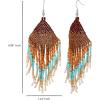 image:imageJessica Simpson Beaded Earrings for Women Dangling Multicolor Seed Bead Dangle Earrings Boho JewleryBlue