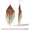 image:imageJessica Simpson Beaded Earrings for Women Dangling Multicolor Seed Bead Dangle Earrings Boho JewleryBlue