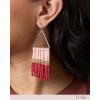 image:imageJessica Simpson Beaded Earrings for Women Dangling Multicolor Seed Bead Dangle Earrings Boho JewleryRed