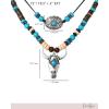 image:imageJessica Simpson Beaded Layered Necklace for Women with Turquoise and Bull Head Pendant 15  1853 Womens Western Wear