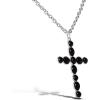 image:imageJessica Simpson Black Cross Necklace for Women 32 Oxidized SilverTone Cross Pendant Necklace