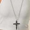 image:imageJessica Simpson Black Cross Necklace for Women 32 Oxidized SilverTone Cross Pendant Necklace