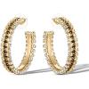 image:imageJessica Simpson Black and White Crystal Hoop Earrings for Women  GoldTone Statement Earrings