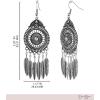 image:imageJessica Simpson Boho Feather Drop Earrings for Women  SilverTone Tribal Statement Dangle Earrings  Lightweight Ethnic Jewelry for Festivals Parties amp Everyday Wear