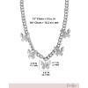 image:imageJessica Simpson Butterfly Necklace for Women 153 Chunky Necklace SilverTone with Butterfly Charms and Crystals