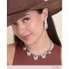 image:imageJessica Simpson Butterfly Necklace for Women 153 Chunky Necklace SilverTone with Butterfly Charms and Crystals