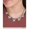 image:imageJessica Simpson Butterfly Necklace for Women 153 Chunky Necklace SilverTone with Butterfly Charms and Crystals