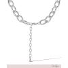 image:imageJessica Simpson Chunky Necklace for Women SilverTone Thick Chain Necklace with Crystal Pendant Silver Jewelry