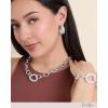 image:imageJessica Simpson Chunky Necklace for Women SilverTone Thick Chain Necklace with Crystal Pendant Silver Jewelry