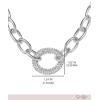 image:imageJessica Simpson Chunky Necklace for Women SilverTone Thick Chain Necklace with Crystal Pendant Silver Jewelry