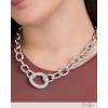 image:imageJessica Simpson Chunky Necklace for Women SilverTone Thick Chain Necklace with Crystal Pendant Silver Jewelry