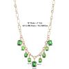 image:imageJessica Simpson Emerald Stone Multi Pendant Necklace for Women 183 GoldTone Statement Necklace with Emerald Charms