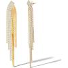 image:imageJessica Simpson Fringe Dangle Earrings for Women  GoldTone Statement Earrings with Crystal Embellishments