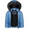 image:imageJessica Simpson Girls Twopiece Insulated Winter Snowsuit With Hooded Jacket and Ski Bib OverallsLight Blue