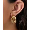 image:imageJessica Simpson GoldTone Mothers Day Earrings Pack for Women Set of 2 or 3 GoldPlated Stud Earrings and Chunky HoopsEternal Knots Gold Tone