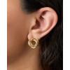 image:imageJessica Simpson GoldTone Mothers Day Earrings Pack for Women Set of 2 or 3 GoldPlated Stud Earrings and Chunky HoopsEternal Knots Gold Tone