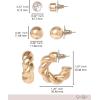 image:imageJessica Simpson GoldTone Mothers Day Earrings Pack for Women Set of 2 or 3 GoldPlated Stud Earrings and Chunky HoopsTwisted Gold Tone