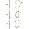 image:imageJessica Simpson Hoop Earrings for Women 3 Pairs Fashion Valentines Earrings Pack Ladies GiftsGold