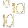 image:imageJessica Simpson Hoop Earrings for Women 3 Pairs Fashion Valentines Earrings Pack Ladies GiftsGold Butterfly