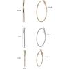 image:imageJessica Simpson Hoop Earrings for Women 3 Pairs Fashion Valentines Earrings Pack Ladies GiftsMixed Metal
