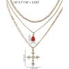 image:imageJessica Simpson Layered Cross Necklaces for Women 16171813 GoldTone 3Strand Necklace Mothers Day Gifts for Her