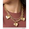 image:imageJessica Simpson Layered Heart Necklace for Women 17183 GoldTone 2Strand Necklace Mothers Day Gifts for Her