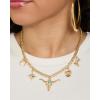 image:imageJessica Simpson Multi Pendant Charm Necklace for Women 165173 GoldTone Chunky Necklace with WesternGold Tone Bull