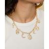 image:imageJessica Simpson Multi Pendant Charm Necklace for Women 165173 GoldTone Chunky Necklace with WesternGoldtone Lucky Western