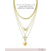 image:imageJessica Simpson Multilayer Charm Necklace for Women 14203 GoldTone Layered Necklace with Butterfly Cross amp Heart Charm