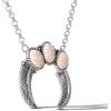 image:imageJessica Simpson Oxidized SilverTone Necklace for Women 1853 Crescent Pendant Necklace with White Turquoise Stones