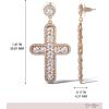 image:imageJessica Simpson Pave Crystal Cross Earrings for Women GoldTone Large Dangle Earrings Statement Jewelry