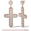 image:imageJessica Simpson Pave Crystal Cross Earrings for Women GoldTone Large Dangle Earrings Statement Jewelry