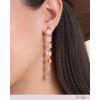 image:imageJessica Simpson Pink Crystal Linear Drop Earrings for Women GoldTone Long Earrings for Women