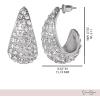 image:imageJessica Simpson Silver Crystal Hoop Earrings for Women  Chunky Teardrop Pav Rhinestone Statement Hoops  Sparkling Fashion Jewelry