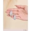 image:imageJessica Simpson Silver Crystal Hoop Earrings for Women  Chunky Teardrop Pav Rhinestone Statement Hoops  Sparkling Fashion Jewelry