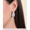 image:imageJessica Simpson Silver Crystal Hoop Earrings for Women  Chunky Teardrop Pav Rhinestone Statement Hoops  Sparkling Fashion Jewelry