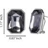 image:imageJessica Simpson Statement Rectangle Stud Earrings for Women  SilverTone Framed Gemstone Crystal Earrings  Bold Faceted Studs for Elegant amp Evening Wear