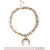 image:imageJessica Simson GoldTone Horn Pendant Necklace with Crystal Embellishments 163 Statement Necklace for Women