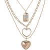 image:imageJessica Simpson 3 Layer Heart Necklace For Women 192 GoldTone Layered Necklace with Heart Pendants and Crystals