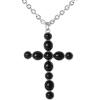 image:imageJessica Simpson Black Cross Necklace for Women 32 Oxidized SilverTone Cross Pendant Necklace